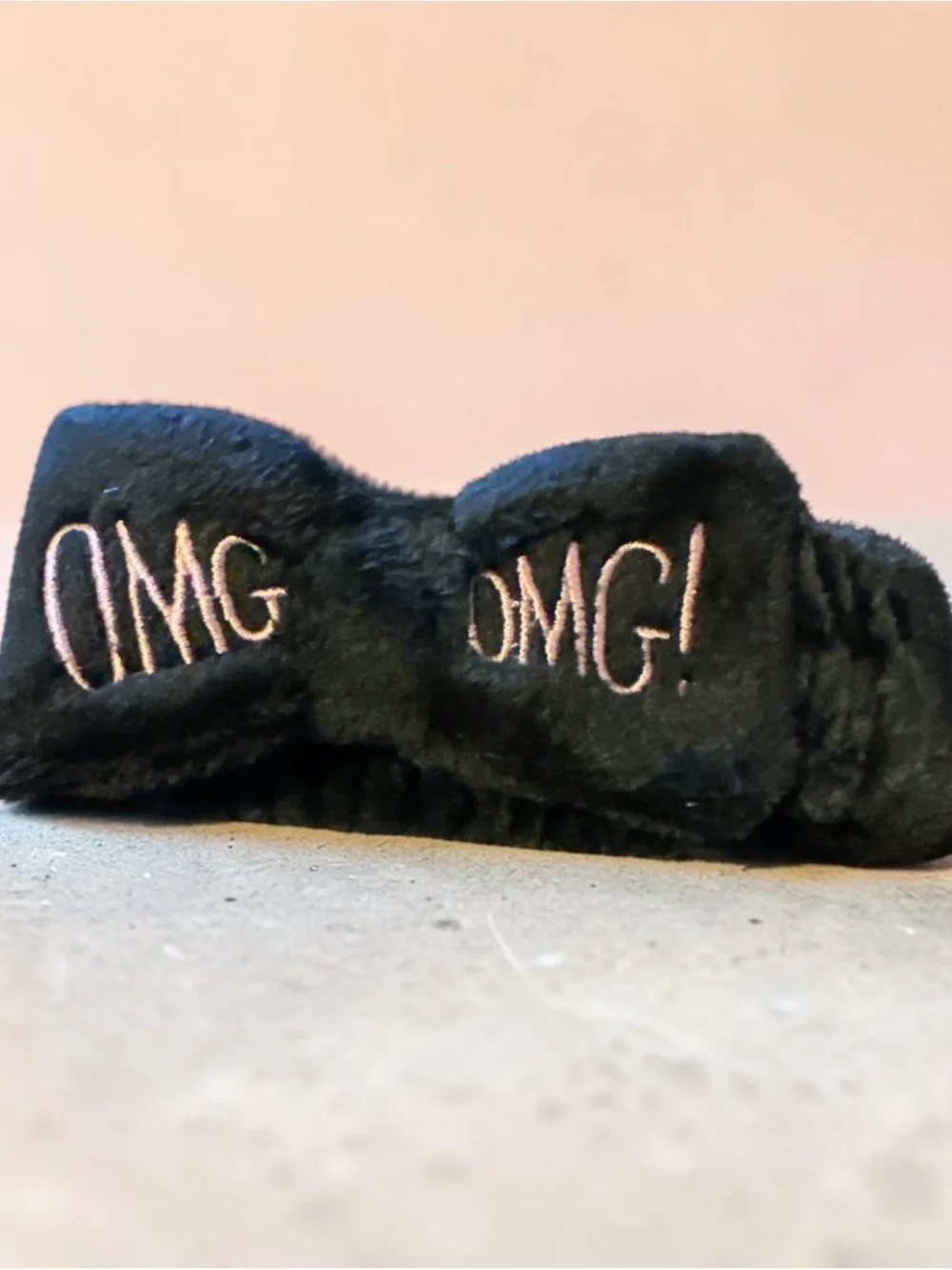 Plush 'OMG!' Kids Headband - Pink, White, Black (choose 1)